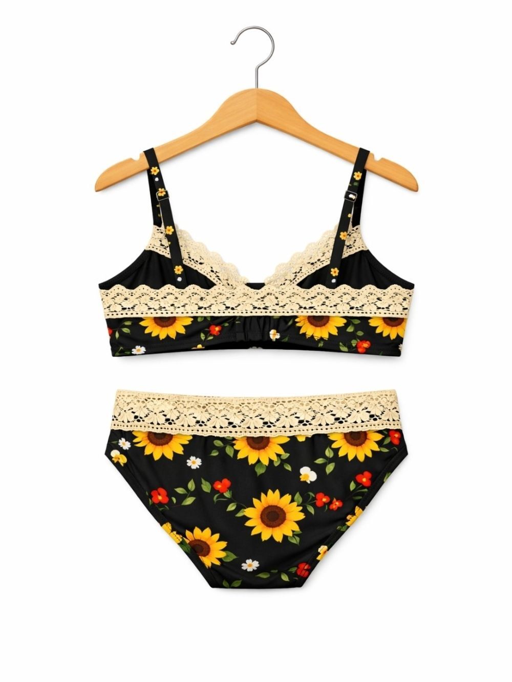 Sunflower Lace Trim Black Bikini - Women's Two-Piece Swim - Picture 4 of 4